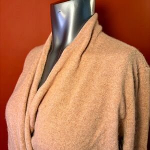 Tahari Soft Beige Cashmere Wrap Sweater